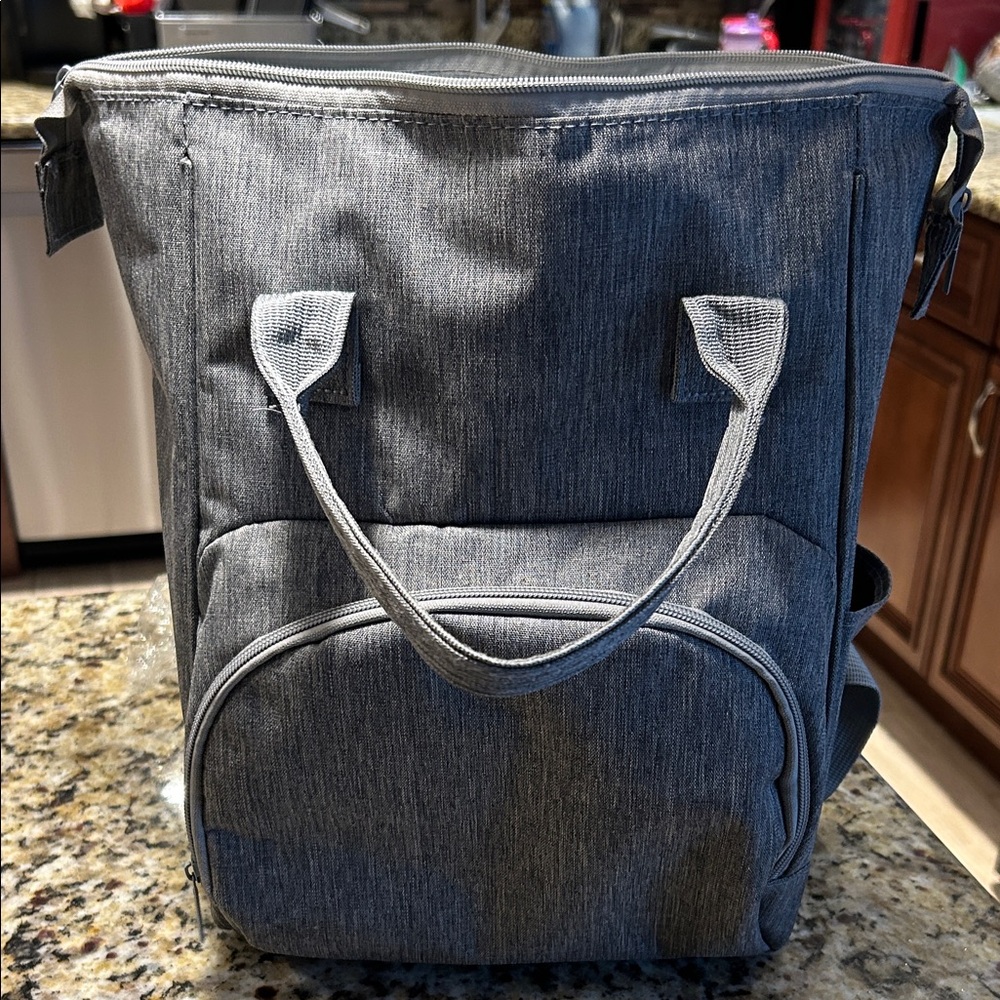Gray small baby diaper Bag with packets compartments